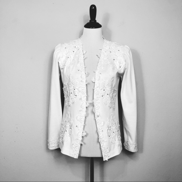 Vintage White On White Jacket-L - Picture 1 of 8